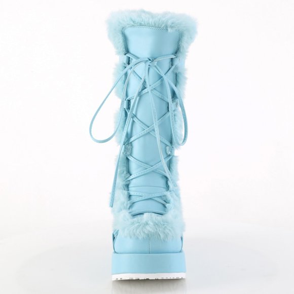 Platform Fur Trim Lace Up Boots - Picture 2 of 5